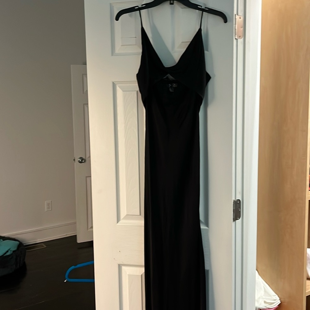Black maxi with lace inset